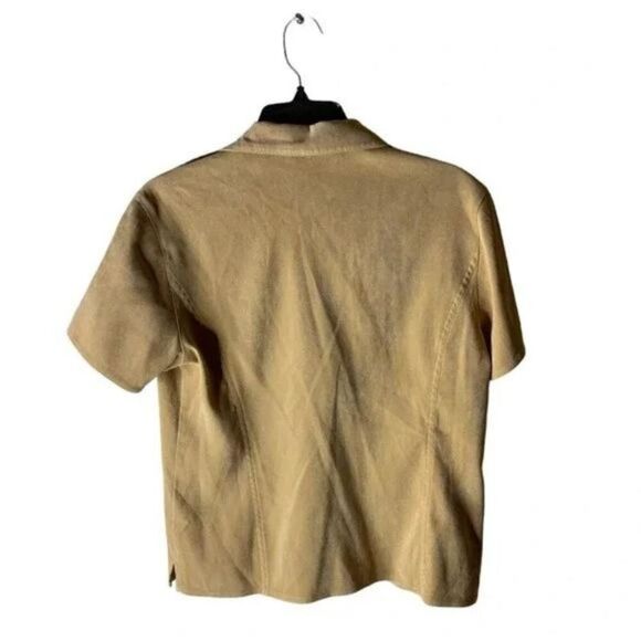 Vintage Talbots Petite Tops Shirt Women's Size Small Stretch Button Front Beige - Picture 4 of 7